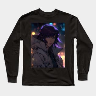 Cybernetic Journeys: Ghost in the Shell Aesthetics, Techno-Thriller Manga, and Mind-Bending Cyber Warfare Art Long Sleeve T-Shirt